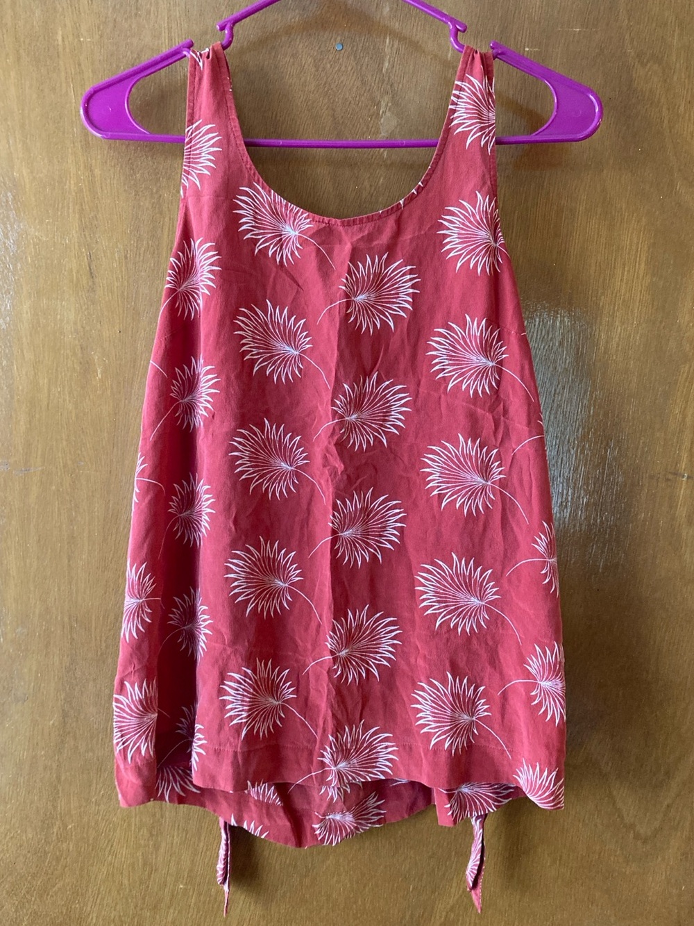 Madewell Red Floral Scoop Tie Back Tank
